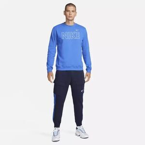 Nike Men's Sportswear Club Fleece Embroidered Logo Sweatshirt Royal Blue S